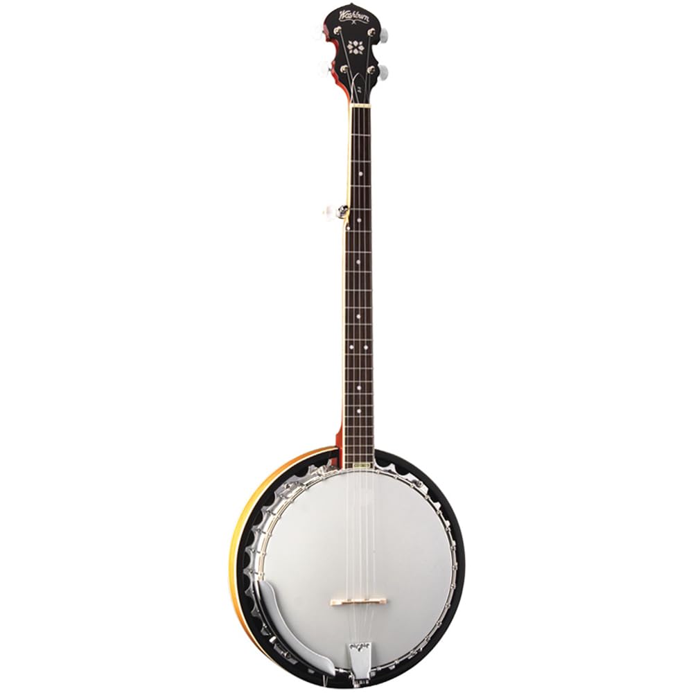Washburn Americana Series B9-WSH-A 5 String Banjo Natural - Professional Bluegrass & Folk Banjo for Beginners & Musicians - Perfect for Live Performances, Studio Recording & Jam Sessions