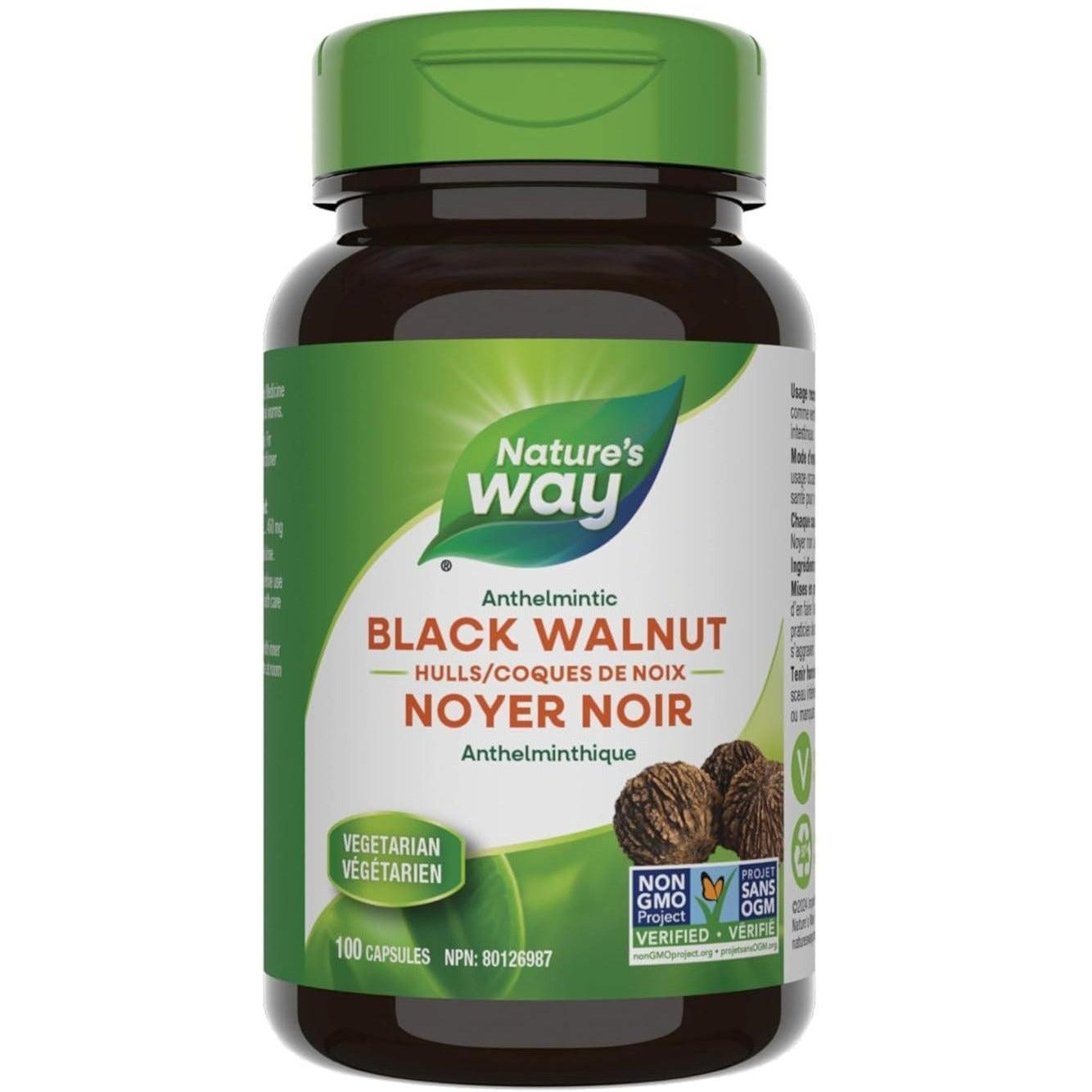 Nature's Way Black Walnut 100 Capsules | Organic Herbal Supplement for Digestive & Skin Health | Supports Detox & Parasite Cleanse - Perfect for Daily Wellness Routine & Natural Cleansing Programs