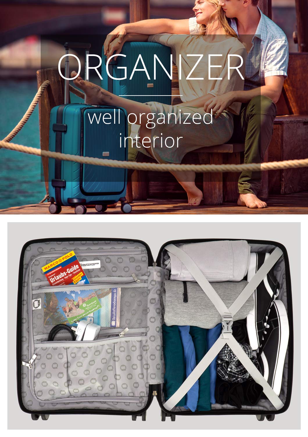 Premium Unisex Carry-On Luggage for Adults - Champagne Color, Lightweight & Durable Hand Luggage for Business Travel, Weekend Getaways & Airplane Cabin Use