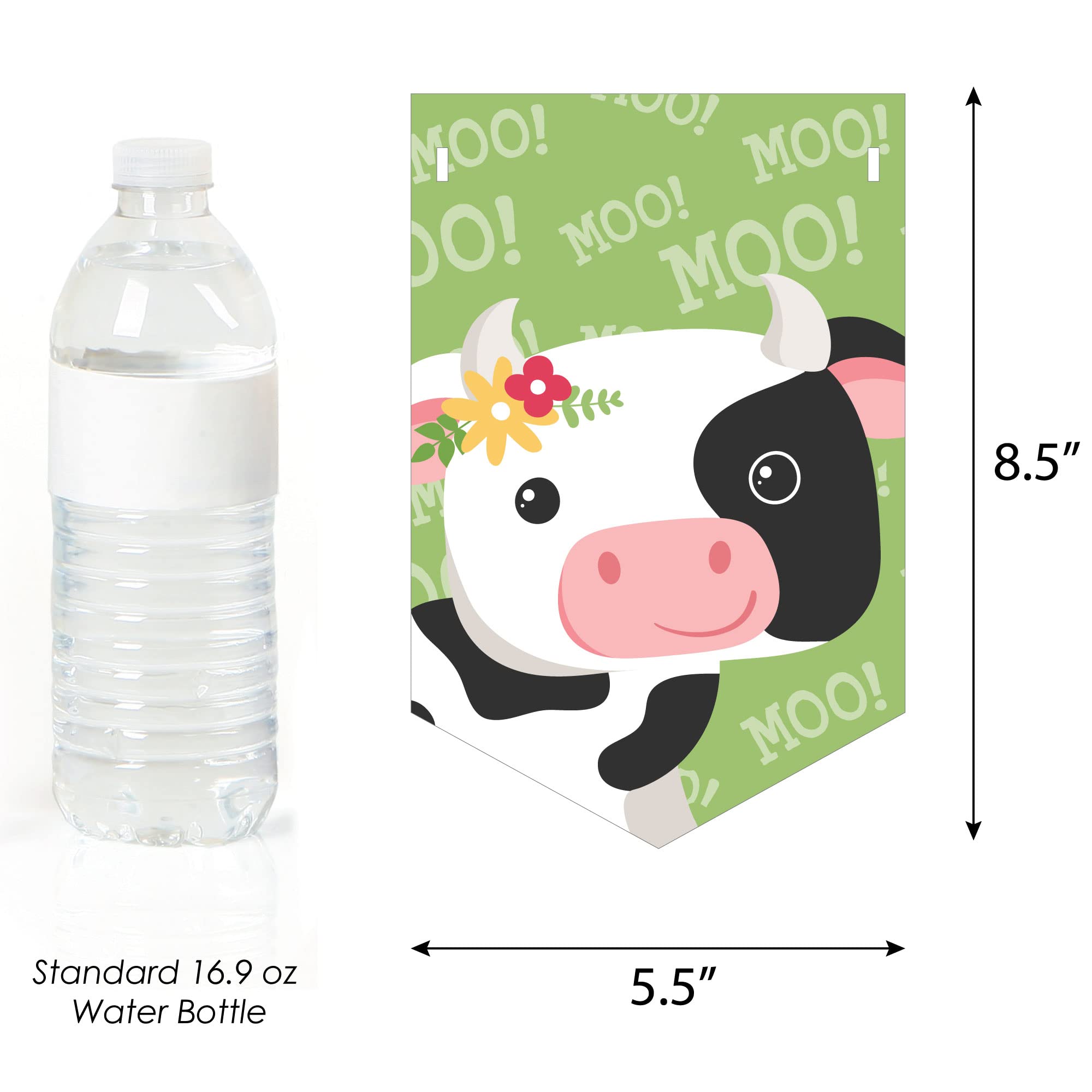 Big Dot of Happiness Girl Farm Animals - Pink Barnyard Birthday Party Bunting Banner | Farm Theme Party Decorations | Happy Birthday Banner for Girls | Perfect for Birthday Parties, Baby Showers & Nursery Decor