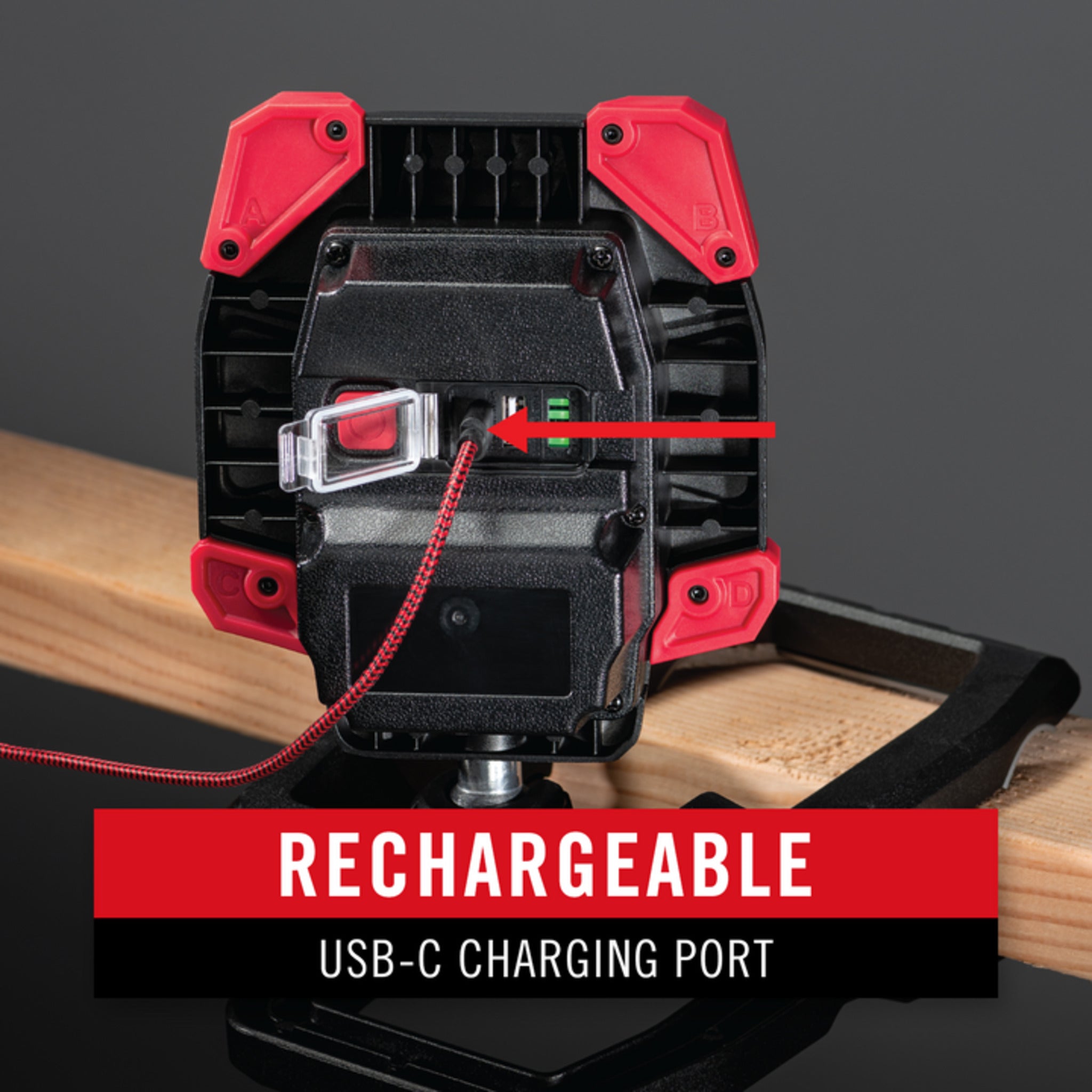 Coast® CL40R Rechargeable Clamp Work Light - 3900 Lumens, 87M Beam Distance, 360° Rotation | Dual Power with USB-C & Power Bank | IP54 Rated Durable LED Light for Construction, Automotive Repair & Camping