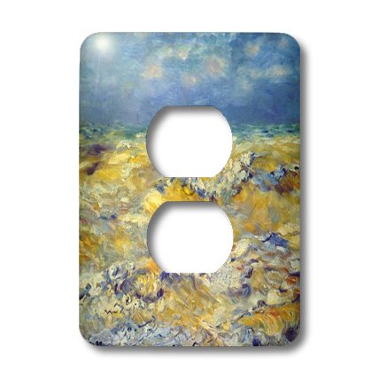 3D Printed Seascape Painting Light Switch Cover - Coastal Beach Theme Wall Plate for Home Decor | Perfect for Living Room, Bedroom, Bathroom & Office