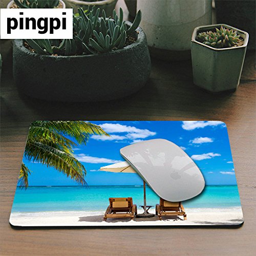 Premium Gaming Mouse Pad - Non-Slip Rubber Backing with Idyllic White Beach & Turquoise Tropical Sea Design - Perfect for Office, Gaming & Home Workspace