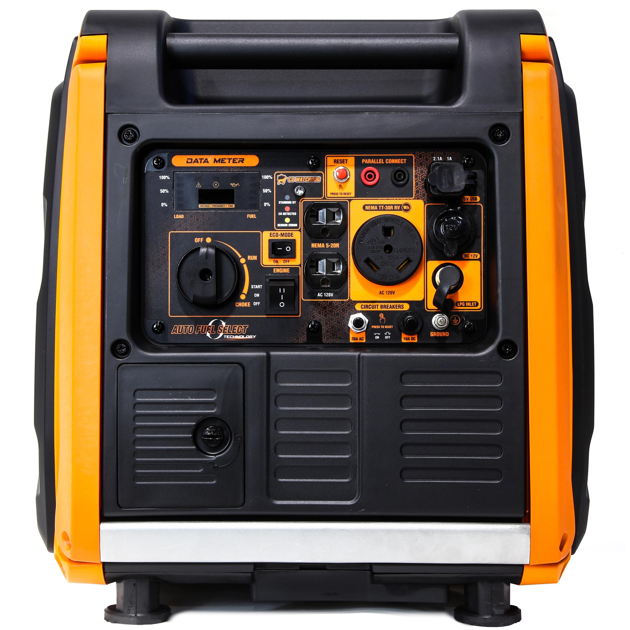 WEN DF400iX 4000W Super Quiet Dual Fuel Portable Inverter Generator - RV Ready with Electric Start, Fuel Shut Off & CO Sensor - Perfect for Camping, Home Backup & Outdoor Power Needs