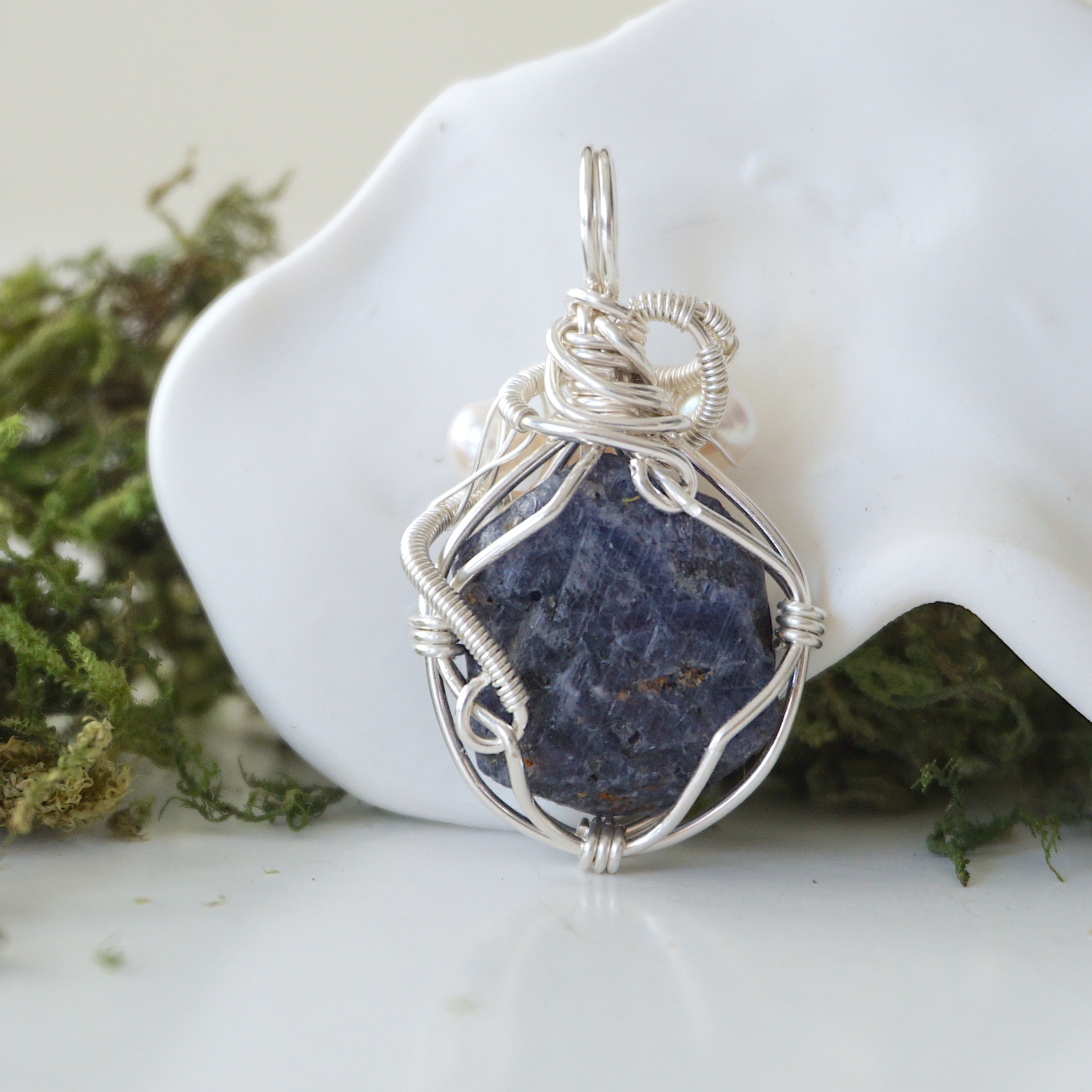 Elegant Sapphire and Pearl Sterling Silver Necklace for Women - Perfect for Weddings, Anniversaries & Special Occasions