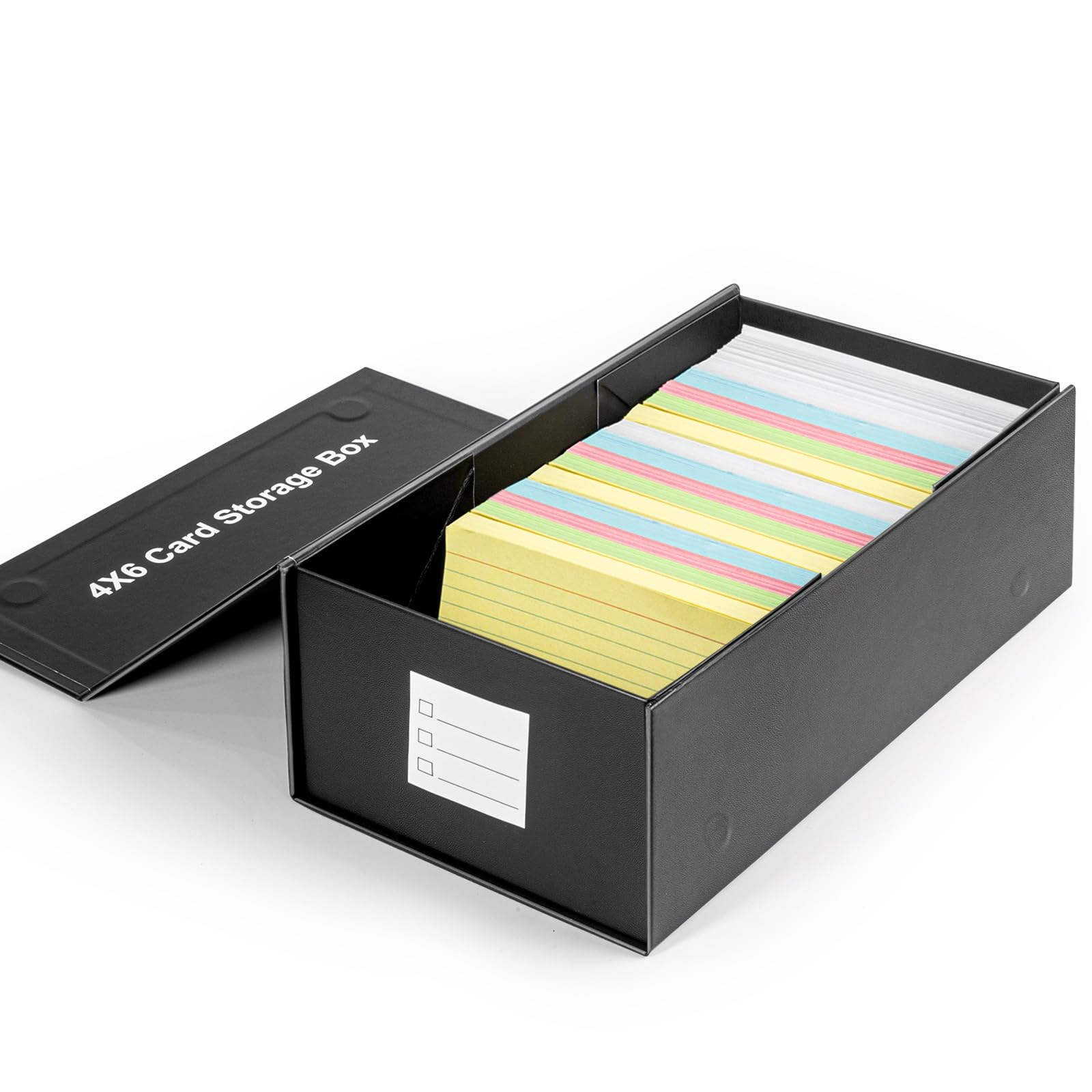 4x6 Index Card Holder Storage Box - Organizer for Recipe Cards, Flashcards & Notes - Durable Plastic Card Box - 1 Pack - Perfect for Kitchen, Office & Classroom Organization