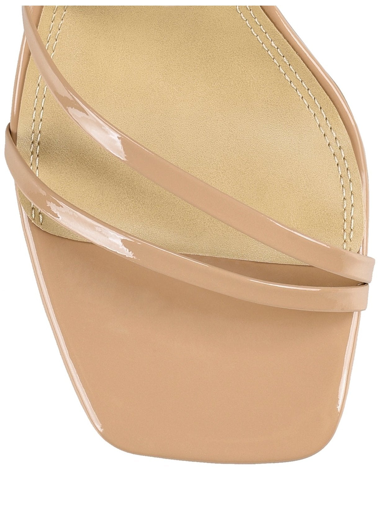 Speck Strappy Heels - Tan Patent Leather Women's Sandals | Comfortable High Heel Shoes for Party, Wedding & Evening Events