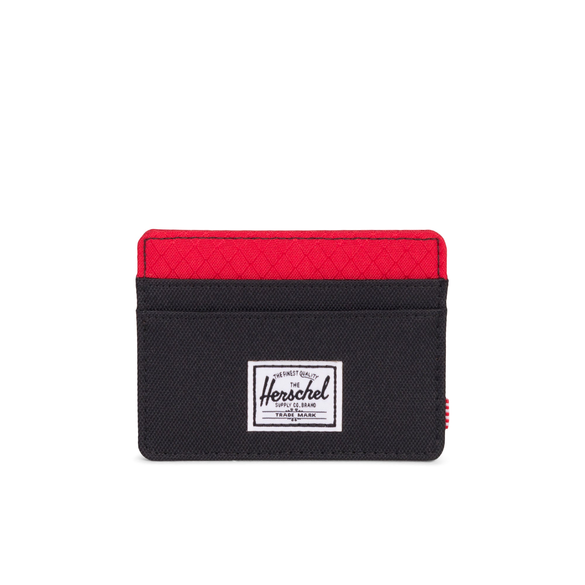 Herschel Charlie Wallet - Slim RFID Blocking Bifold Wallet for Men & Women - Black/Scarlet - Perfect for Travel, Work & Everyday Use