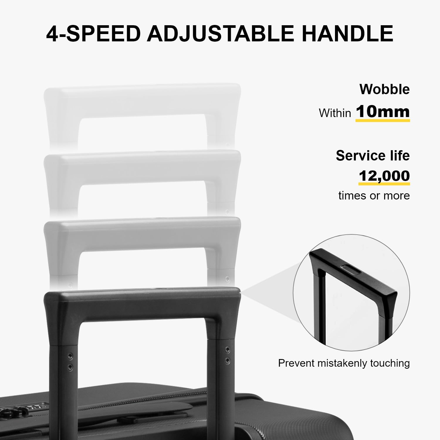 LEVEL8 3-Piece Hardshell Luggage Set (20/24/28 Inch) - Lightweight Spinner Suitcases with TSA Lock & Luminous Textured Design for Travel - Perfect for Business Trips, Vacations & International Travel - Black