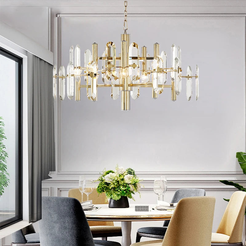 Zoe Modern K9 Crystal Chandelier - 10/12/15 Lights Elegant Ceiling Fixture for Dining Room, Living Room & Bedroom Lighting