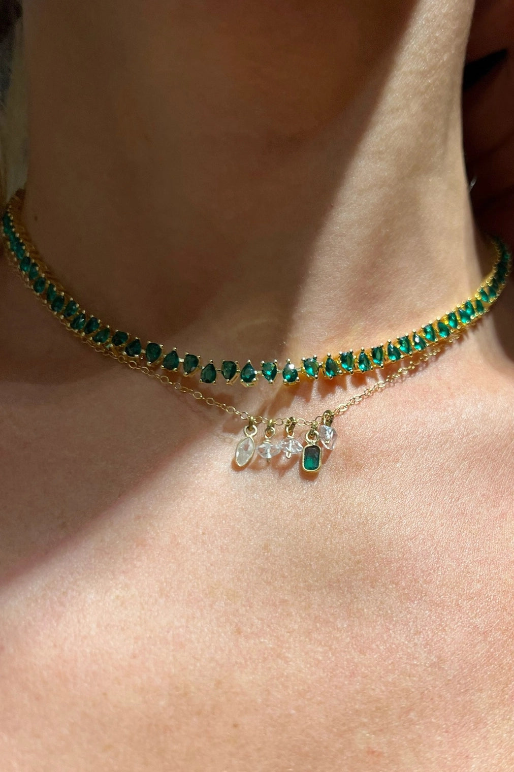 Sunshower Necklace - Elegant Green Onyx Pendant for Women | Perfect for Everyday Wear, Gift Giving & Special Occasions