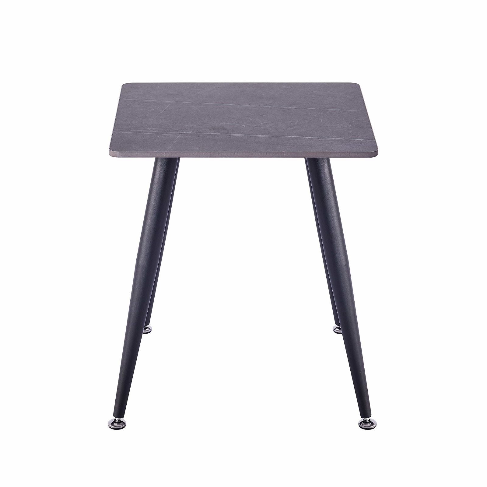 Criterion™ Grey Sintered Stone End Table with Sturdy Metal Legs - Modern Side Table for Living Room, Bedroom & Office Decor