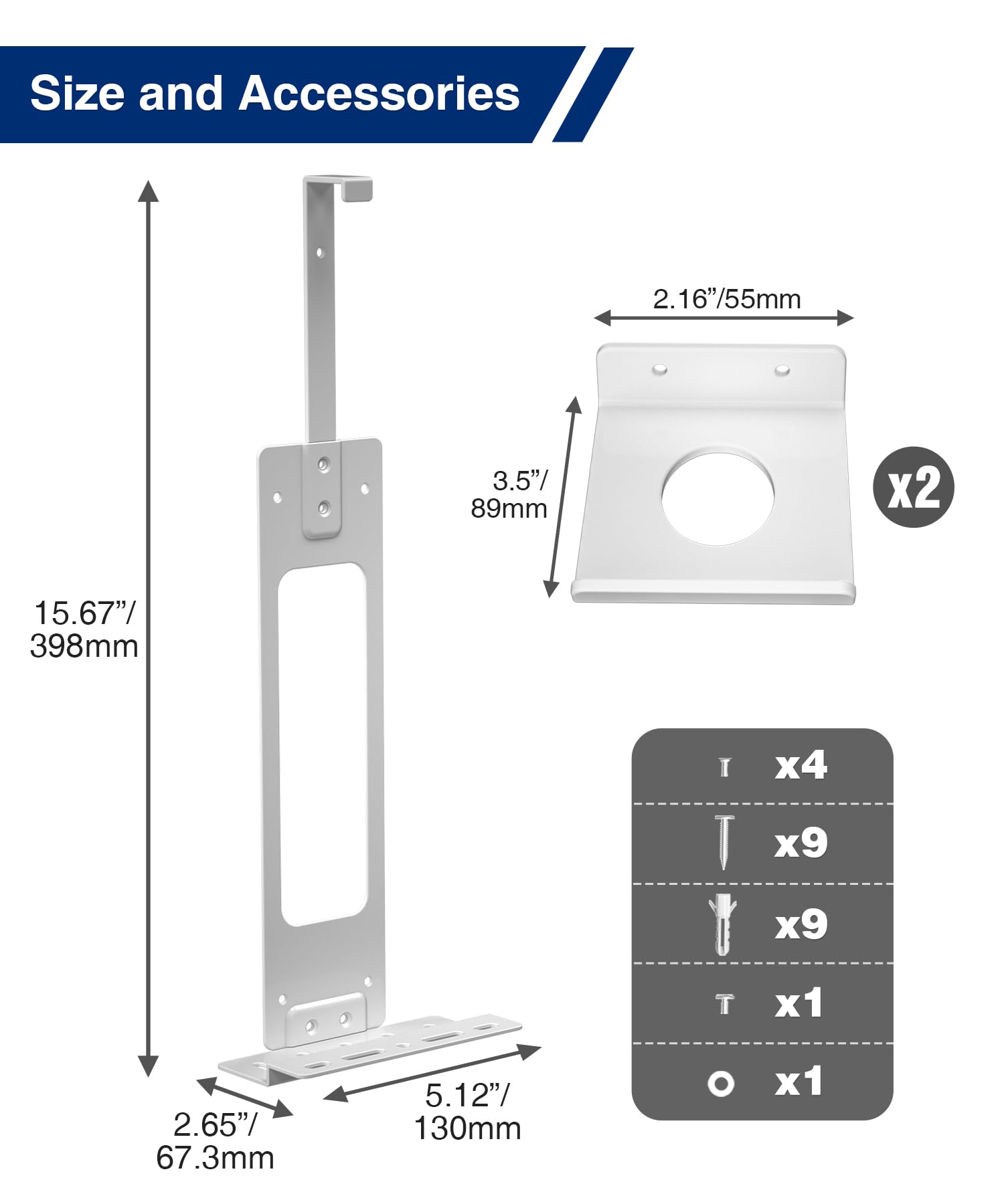 PS5 Wall Mount Console Holder - White Gaming Stand for PlayStation 5 with 2 Controller Stands | Space-Saving Vertical or Horizontal Display for Living Room & Game Room Setup