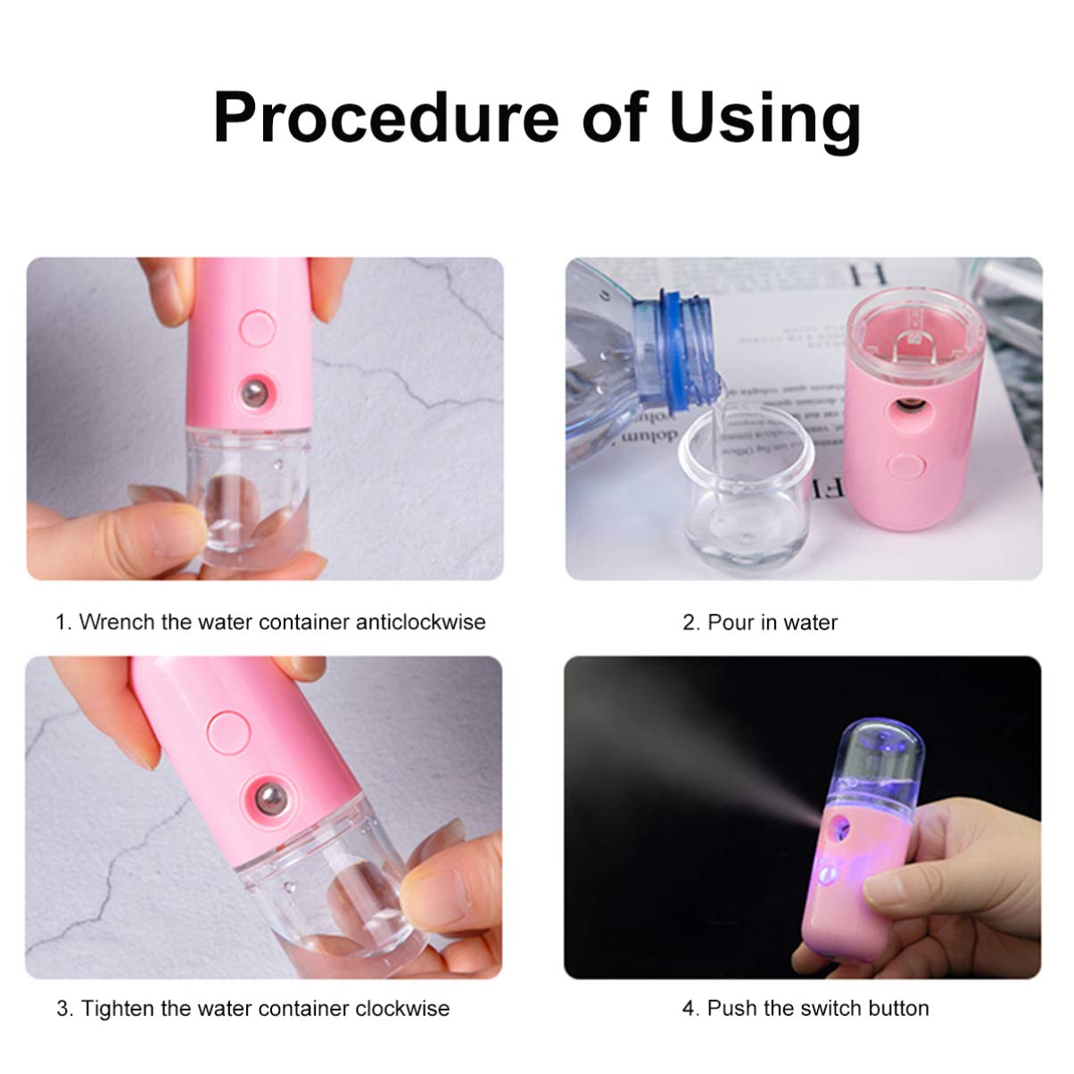 2-Pack Mini Humidifier & Facial Steamer - Portable Air Humidifier with Aromatherapy Diffuser, Mist Sprayer for Skin Care & Moisturizing - Perfect for Home, Office, Travel & Spa Relaxation
