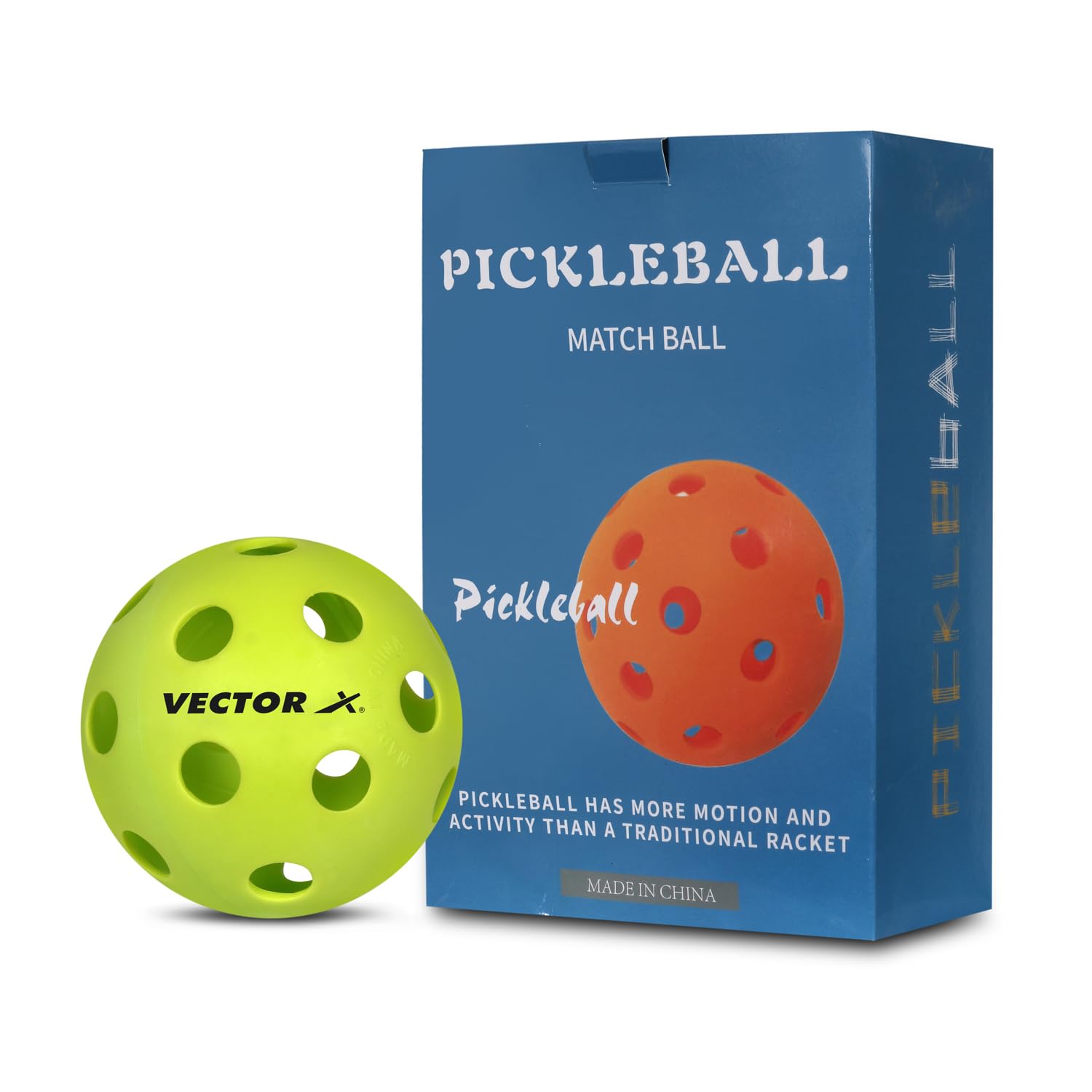 Premium Vector X Pickleballs - Pack of 6 | Durable Outdoor Sports Balls for Pickleball Tournaments & Backyard Games