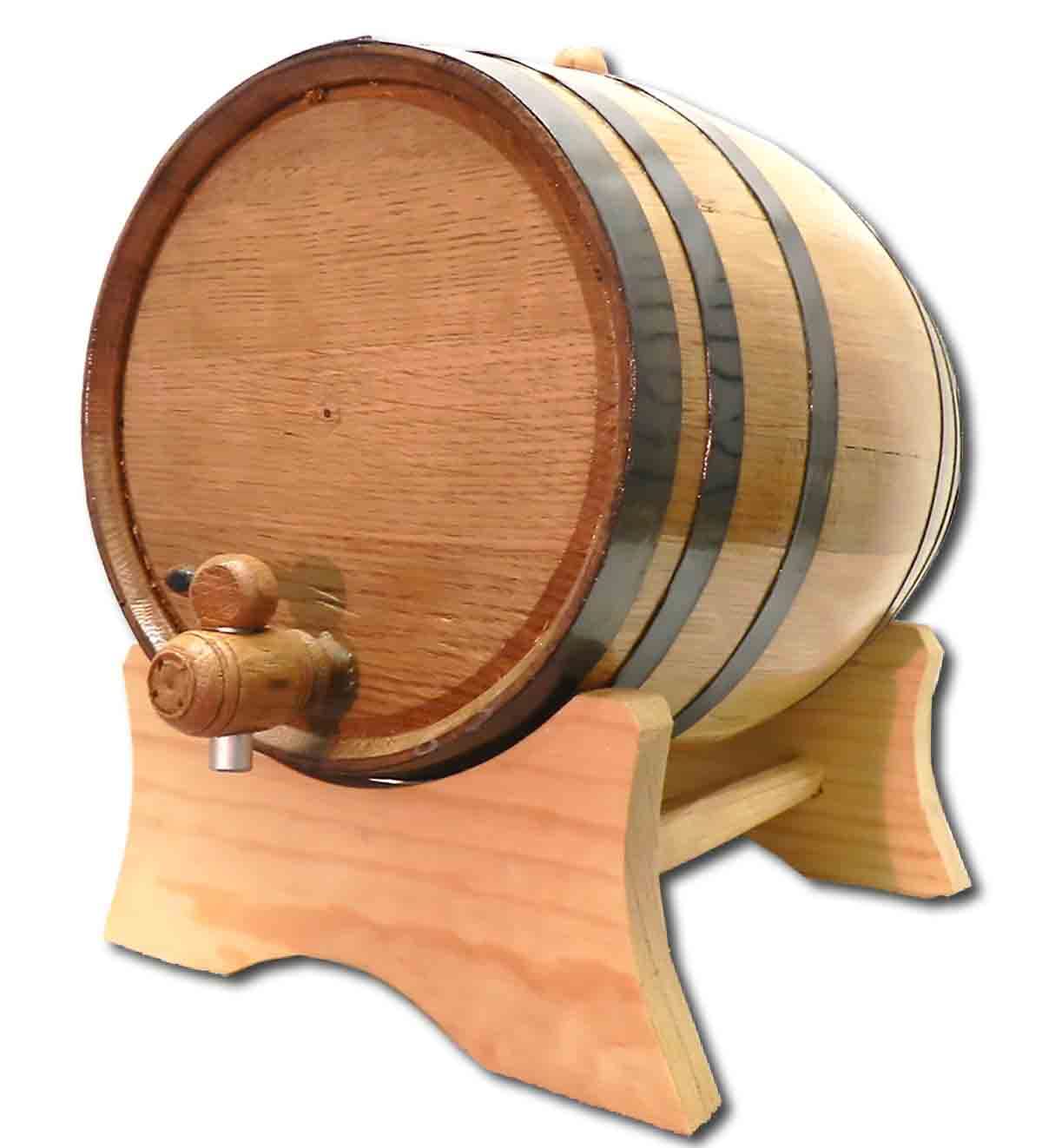 5 Gallon Oak Aging Barrel with Stand, Bung & Spigot - 20L Wooden Whiskey & Wine Barrel for Home Brewing, Distilling & Cocktail Aging - Perfect for Bourbon, Whiskey, Wine & Craft Cocktail Maturation in Home Bars & Breweries