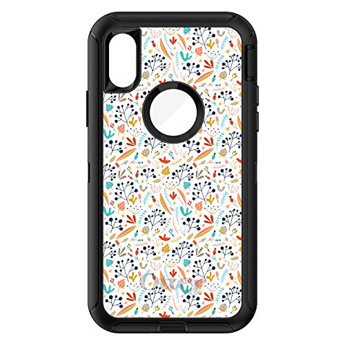 Modern Floral - White Red Navy On Black Case