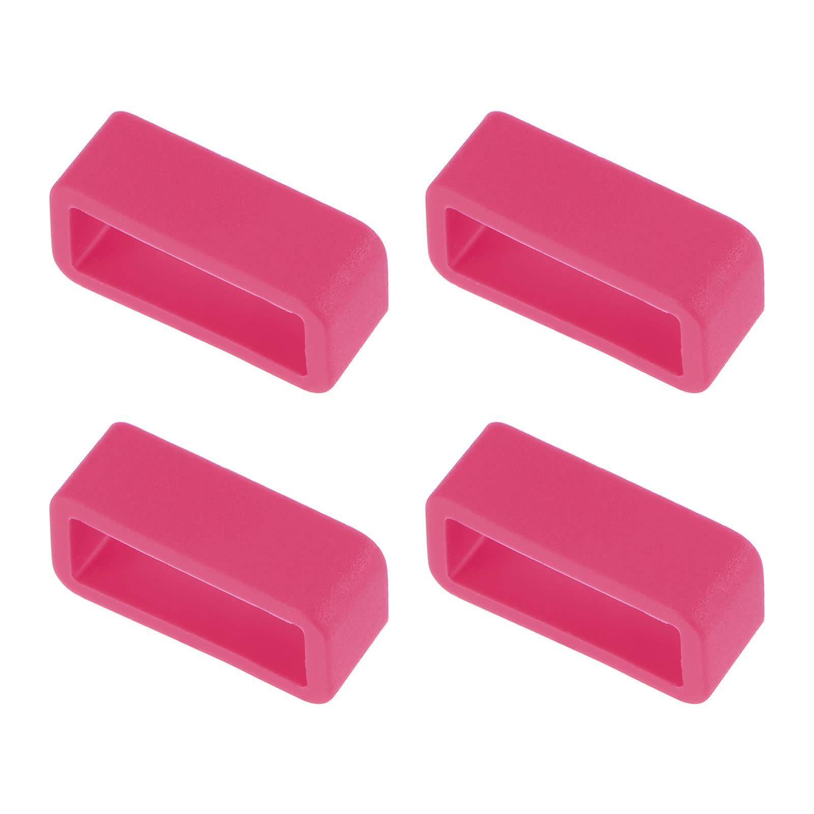 16mm Rose Red Silicone Watch Band Loops - 4 Pcs for Secure Fit | Watch Accessories