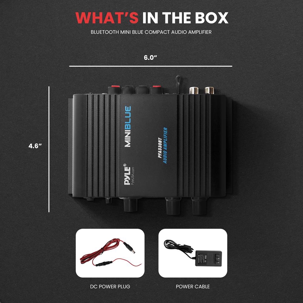 Portable Bluetooth Audio Amplifier - Wireless Stereo Sound Booster for Home, Car, and Outdoor Use | High-Quality Audio Streaming & Enhanced Bass