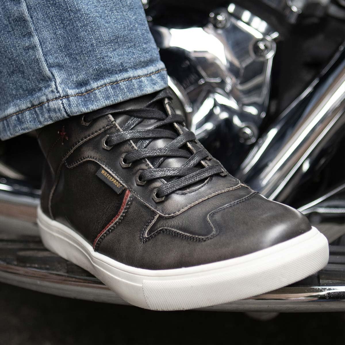 Milwaukee Leather Men's Motorcycle Shoes - Reinforced Street Biker Boots for Casual Riding (Leather/Suede/Canvas) Size 10 - Perfect for Urban Commuting & Weekend Cruising
