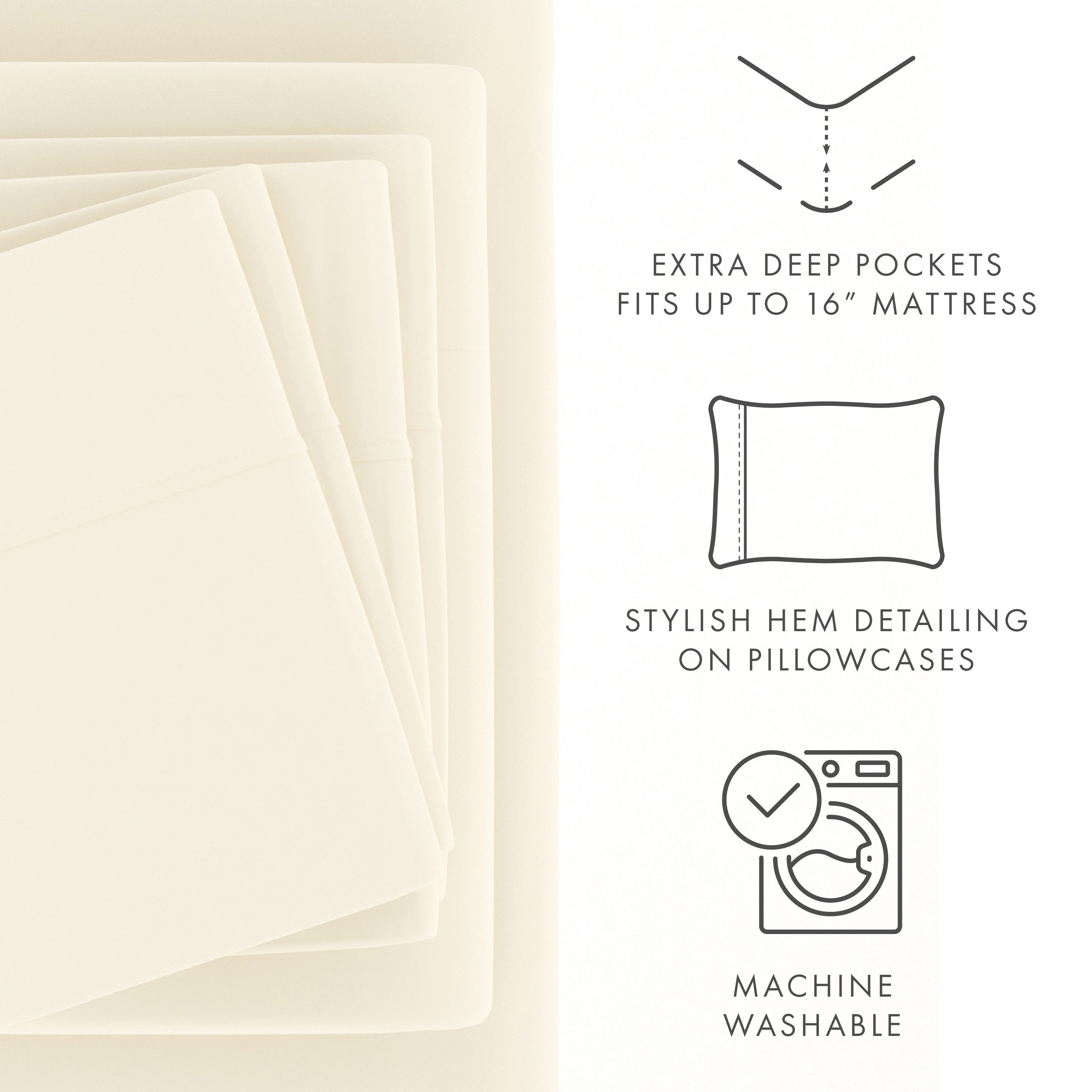 6-Piece Essential Sheet Set - Soft & Breathable Bed Sheets for Ultimate Comfort - Perfect for Home, Hotel, and Dorm Room Use