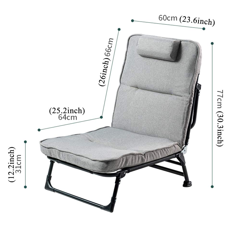 Portable Folding Chair - Lightweight Single Seat Sofa with Cotton Linen Fabric, Non-Slip Feet & Reinforced Steel Frame - Perfect for Camping, Beach, Picnics, and Outdoor Events