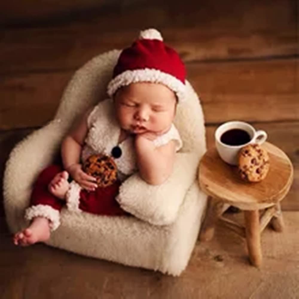 Handmade Wool Milk Cookie Photography Props for Newborn Babies - 2PCS Set | Cute Mini Baby Photo Shoot Accessories for Newborn Photography & First Birthday Decor