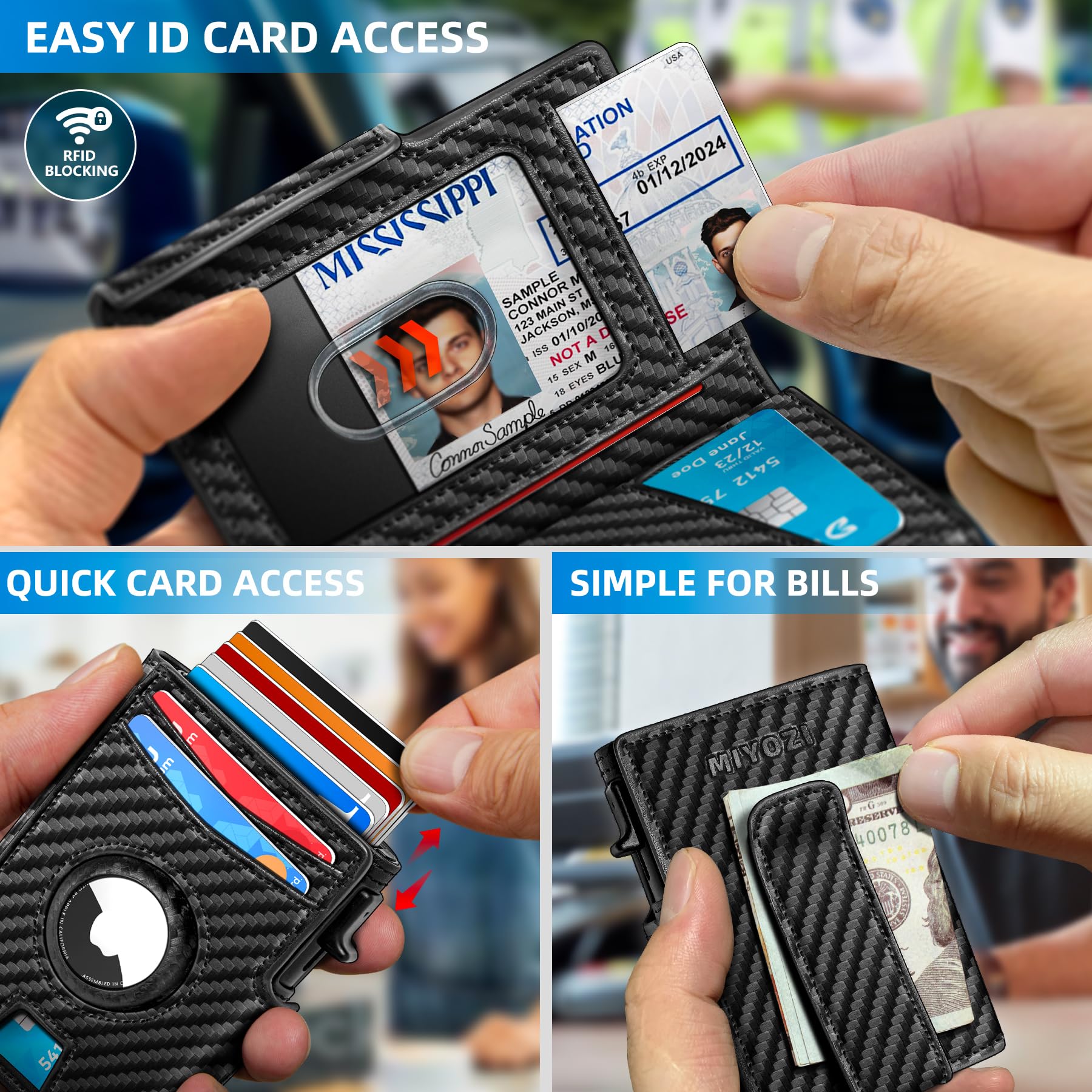 Premium RFID Blocking Metal Wallet for Men - Slim Smart Pop-Up Credit Card Holder with Money Clip, Holds 10 Cards, Magnetic Closure & Gift Box - Perfect for Travel, Business & Everyday Use