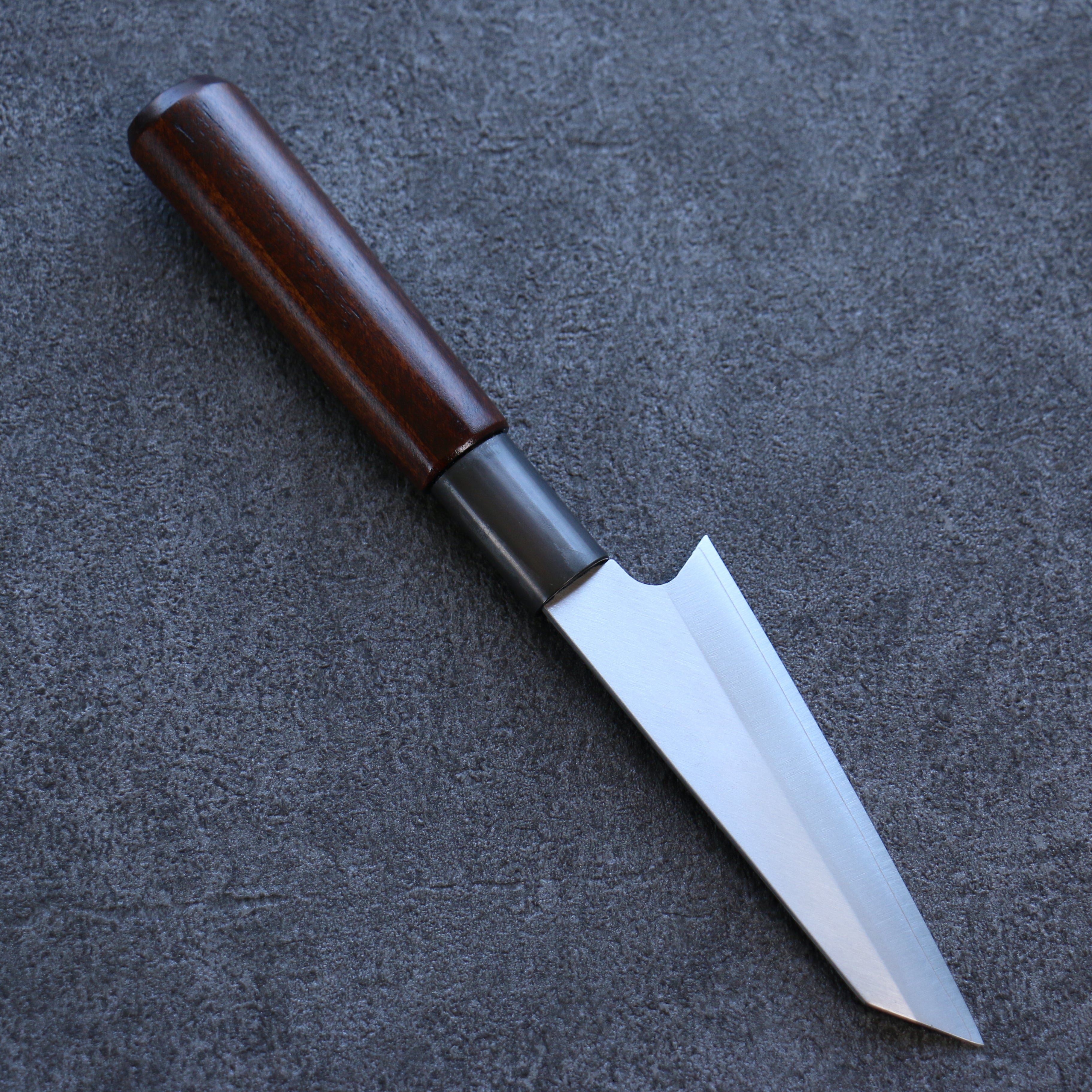 Premium VG10 Kasumitogi Kiritsuke Petty Utility Knife 105mm - Japanese Stainless Steel Blade with Brown Lacquered Handle - Perfect for Slicing, Dicing & Precision Kitchen Tasks