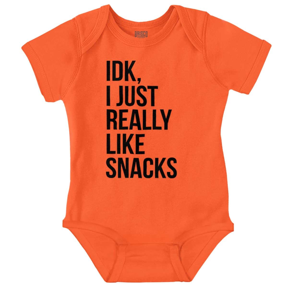 Funny Baby Romper for Boys & Girls - 'IDK I Just Really Like Snacks' Cute Saying Outfit | Perfect for Playdates, Photoshoots & Everyday Wear