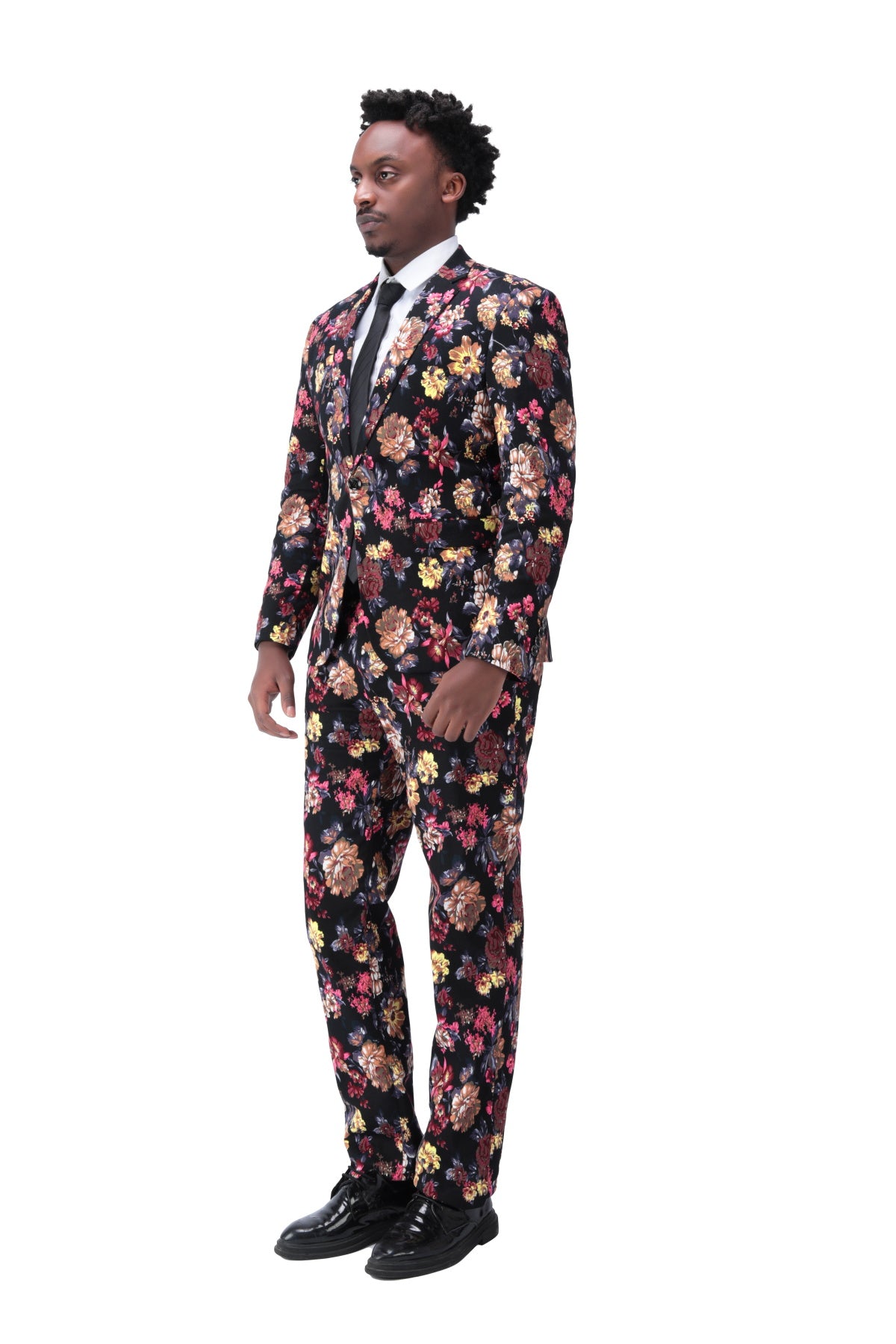 2 Piece Slim Fit Floral Print Maroon Suit for Men - Elegant Wedding, Party & Formal Occasion Outfit