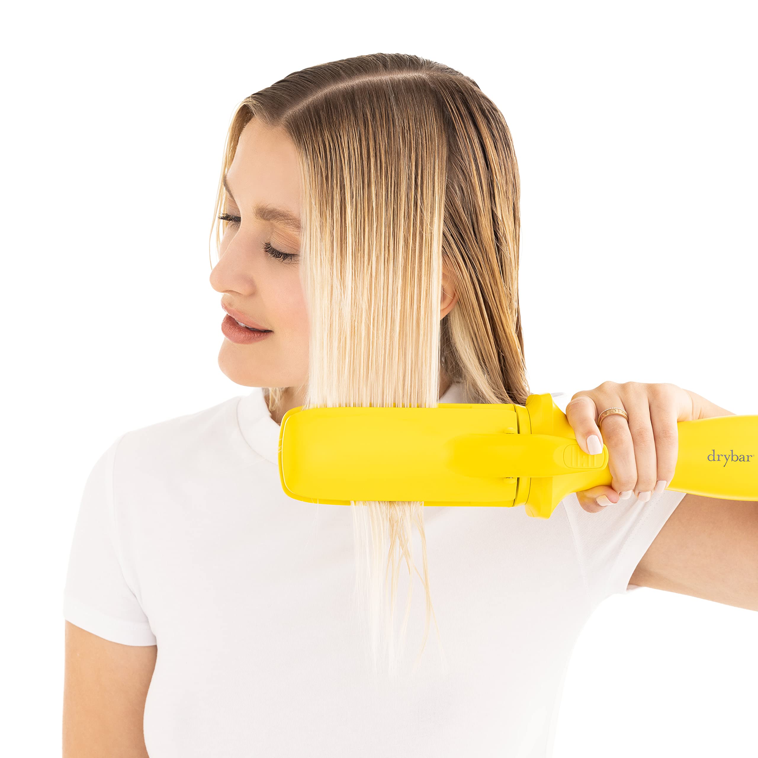 Drybar The Straight Shot Blow-Drying Flat Iron - Professional Hair Straightener & Blow Dryer Combo for Smooth, Shiny Hair | Perfect for Home Use & Salon Styling
