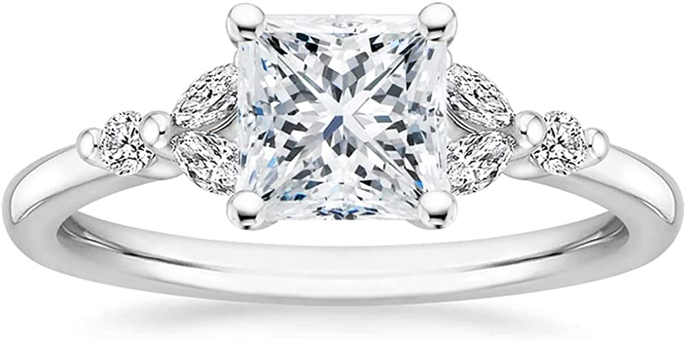 1 Carat Princess Cut Moissanite Engagement Ring for Women - 925 Sterling Silver Wedding & Anniversary Ring - Perfect for Proposals, Bridal Jewelry & Special Occasions