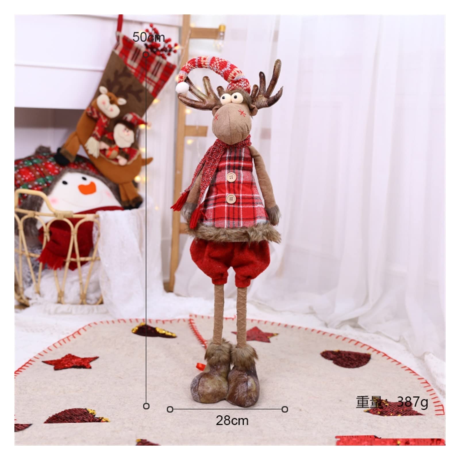 Retractable Reindeer Doll Christmas Ornament - Elk Toy for Kids, Holiday Tree Decoration, 2022 Navidad Gift (Boy Style) | Perfect for Christmas Tree Decor, Stocking Stuffers & Festive Home Decor