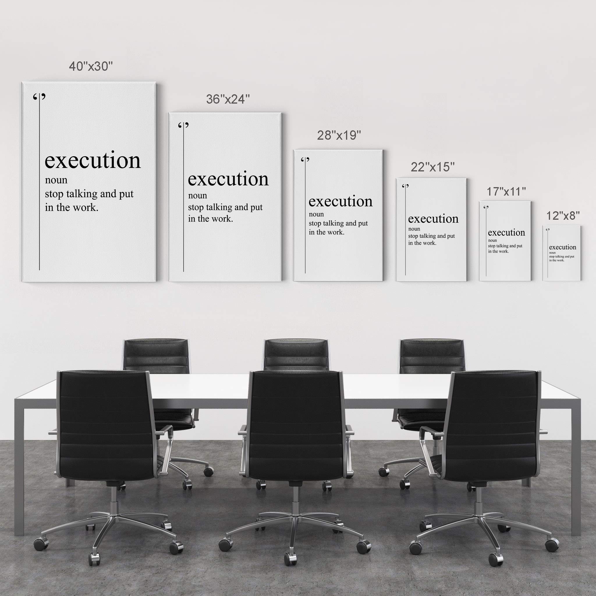 Smile Art Design Black & White Dictionary Definition Motivational Canvas Wall Art - Inspirational Office Decor, Entrepreneur Quote Print, Modern Home & Office Decor, Perfect Gift Ready to Hang (36x24) - Ideal for Living Room, Bedroom or Workspace Motivation