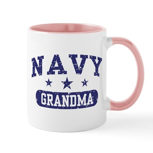 White/Pink Inside - Navy Grandma Mug