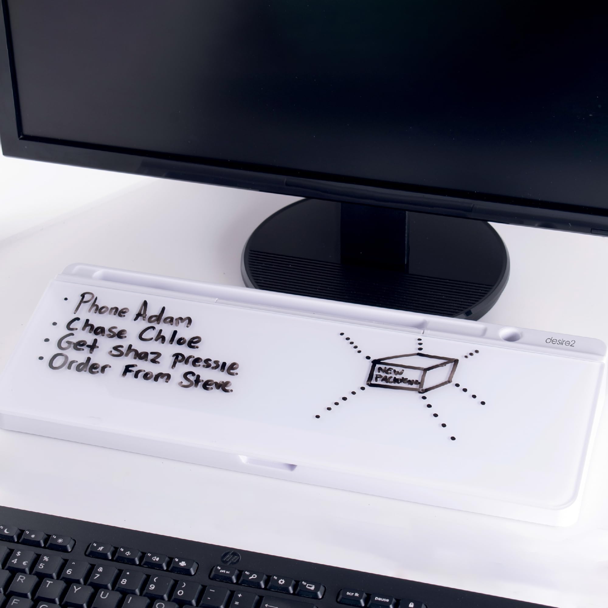 Desire2 Streamline Pro Desk Organizer - Home Office & Workspace Accessory with Dry Erase Board - Perfect for School Supplies, Office Stationery & Daily Organization (Ideal for Students, Professionals & Remote Workers)