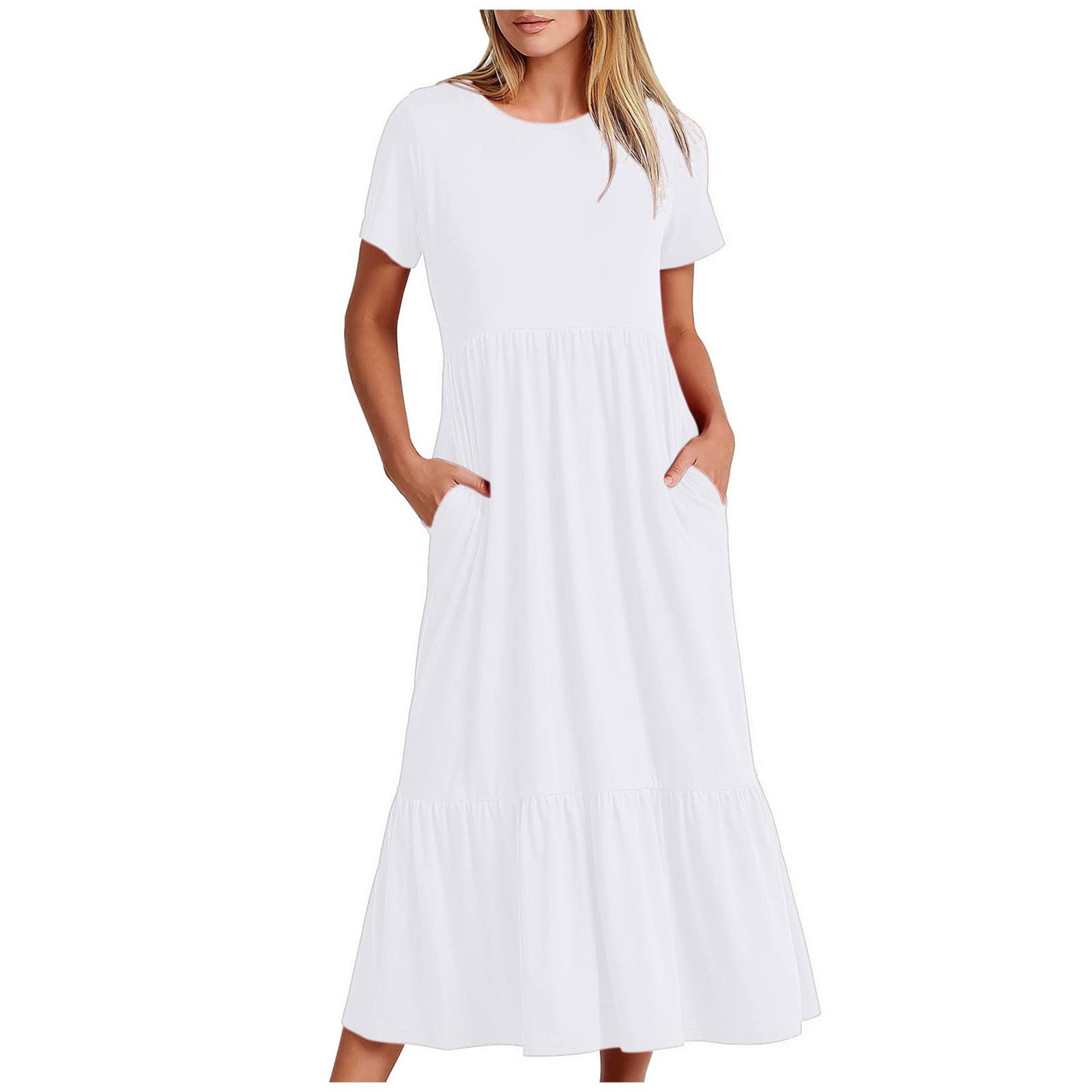 Best Women's Midi & Maxi Dresses 2024 - Sleeved Tiered Summer & Vacation Long Dresses | Prime Day Deals & Clearance | Perfect for Beach, Travel & Casual Outings