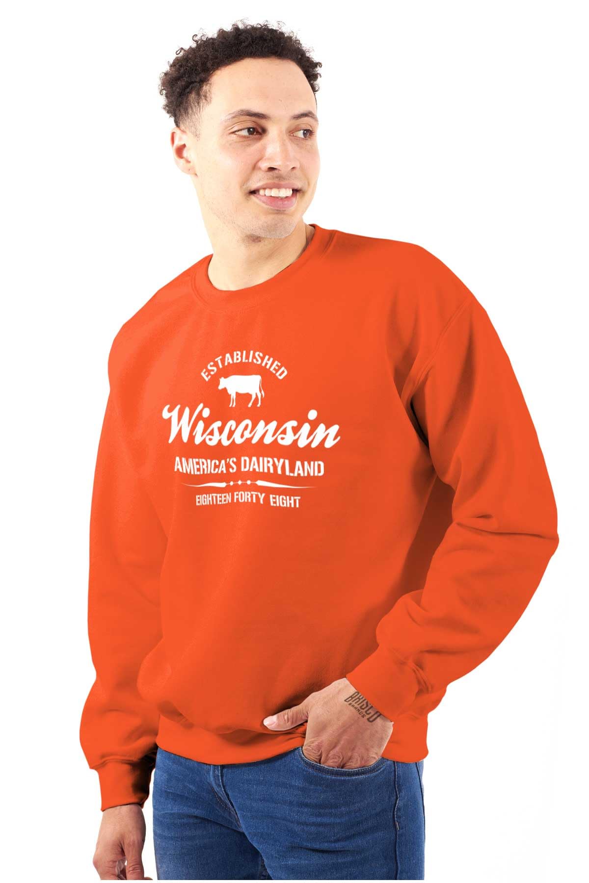 Classic Teaze Wisconsin America's Dairyland State Sweatshirt for Men & Women - Comfortable Unisex Pullover for College, Travel & Casual Wear