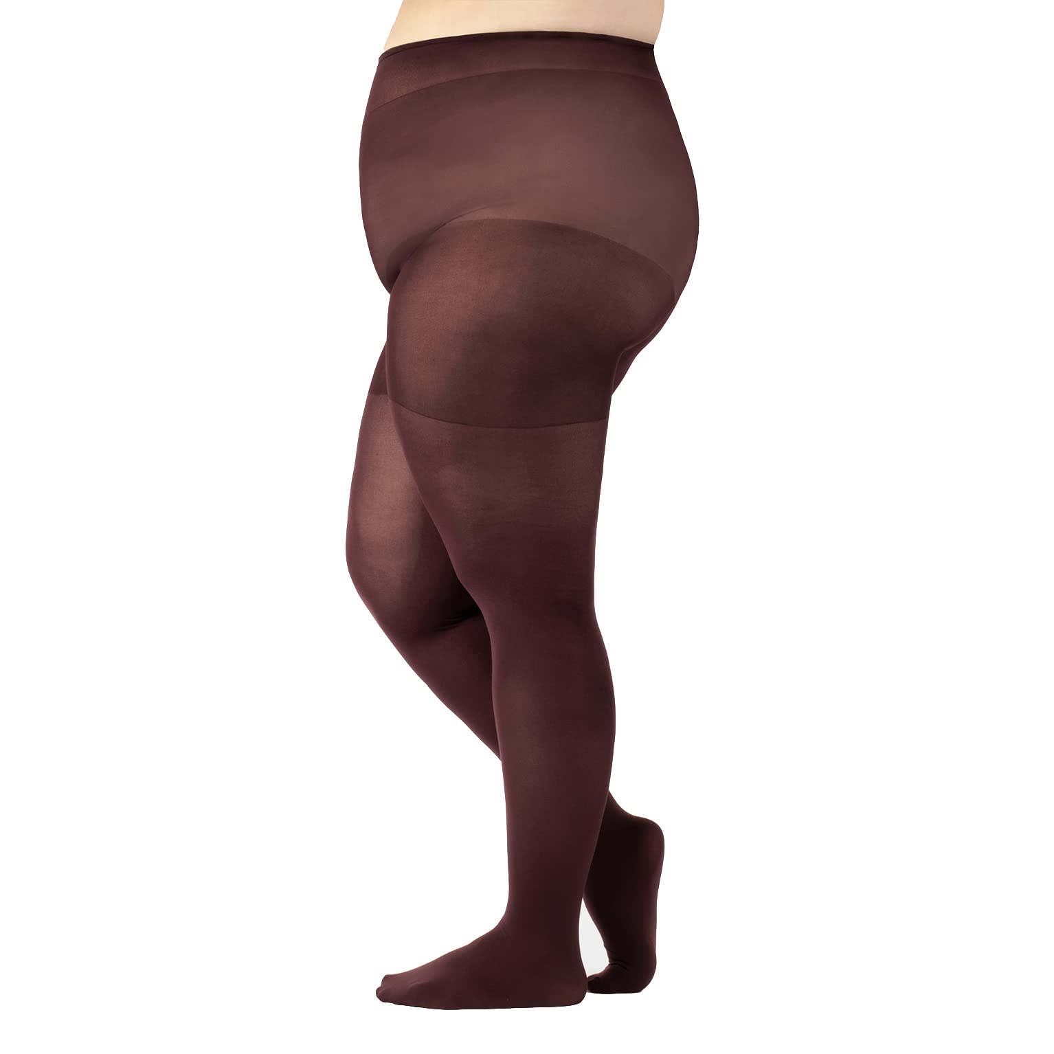 CALZITALY Anti-Chafing Opaque Tights 60 DEN Plus Size 4XL Black - Italian Hosiery for Comfort & Style