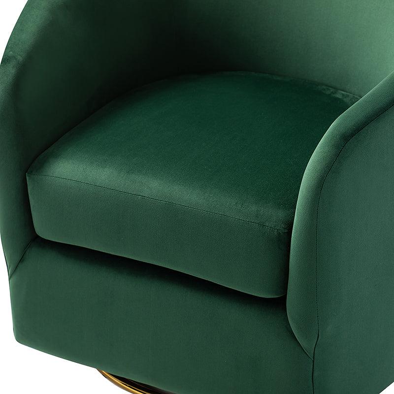 Emanuela Velvet Swivel Barrel Armchair - Modern Accent Chair for Living Room, Bedroom & Office - 360° Rotating Comfortable Lounge Chair with Soft Upholstery - Perfect for Reading, Relaxing & Home Decor