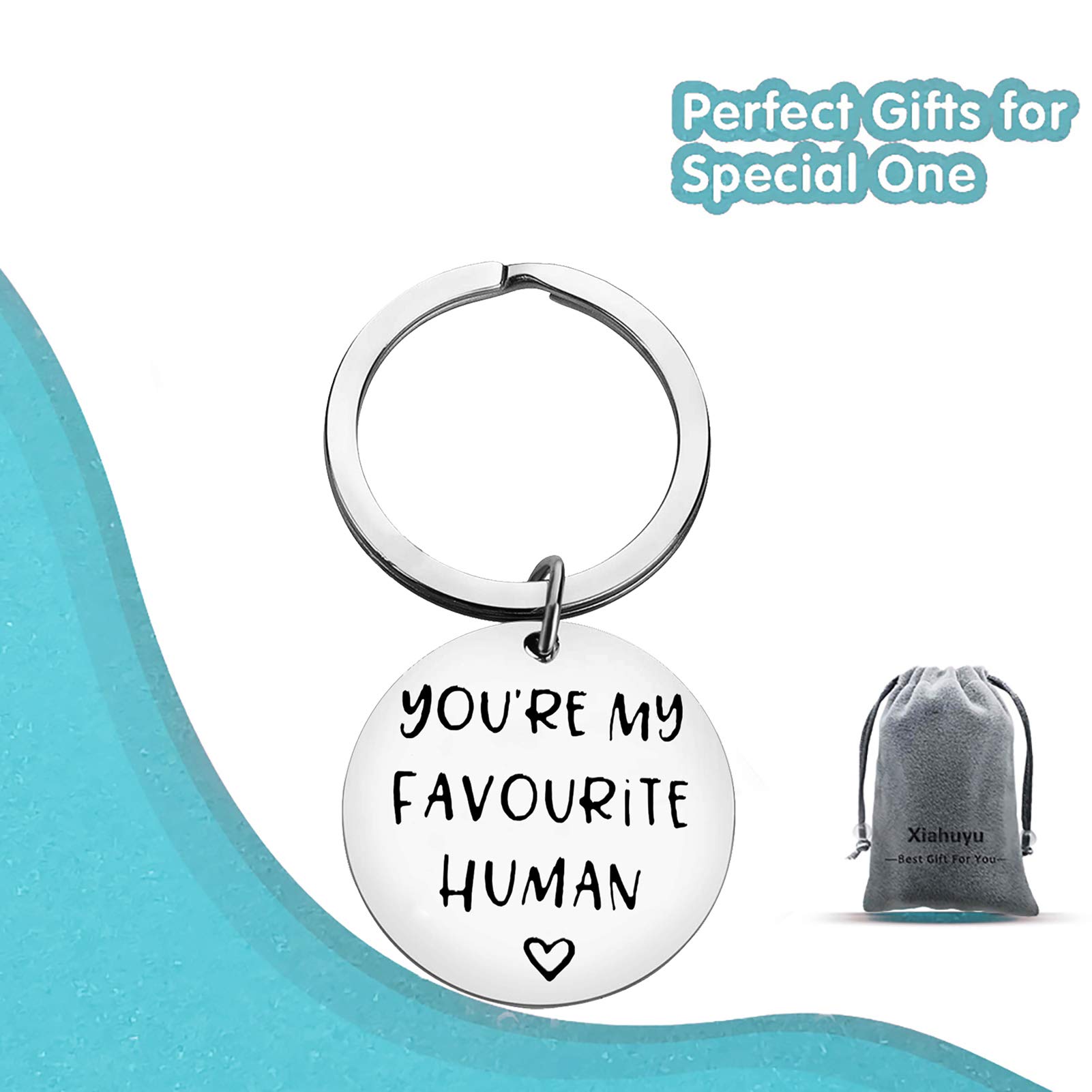 You're My Favorite Human Keychain - Cute Couple Keychain Gift for Boyfriend, Girlfriend, Anniversary, Valentine's Day, Birthday & Christmas - Perfect Romantic Gift for Couples, Best Friends & Loved Ones - Great for Everyday Carry, Keyrings & Special Occasion Gifts