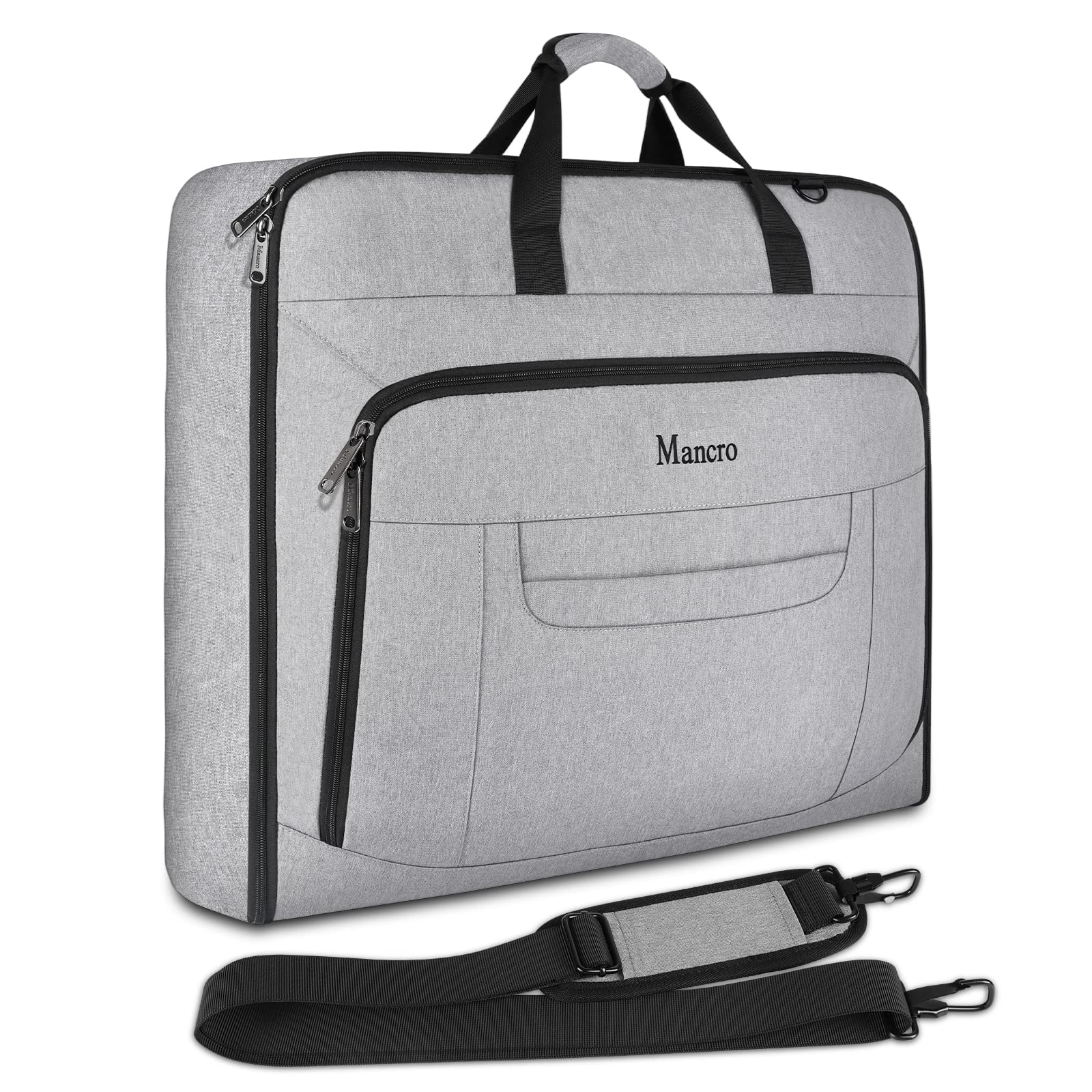 Premium Travel Garment Bag - Waterproof Foldable Suit Carrier with Shoulder Strap for Business Trips (Grey) | 2-in-1 Luggage Organizer for Men & Women | Perfect for Air Travel, Weddings & Office Commutes