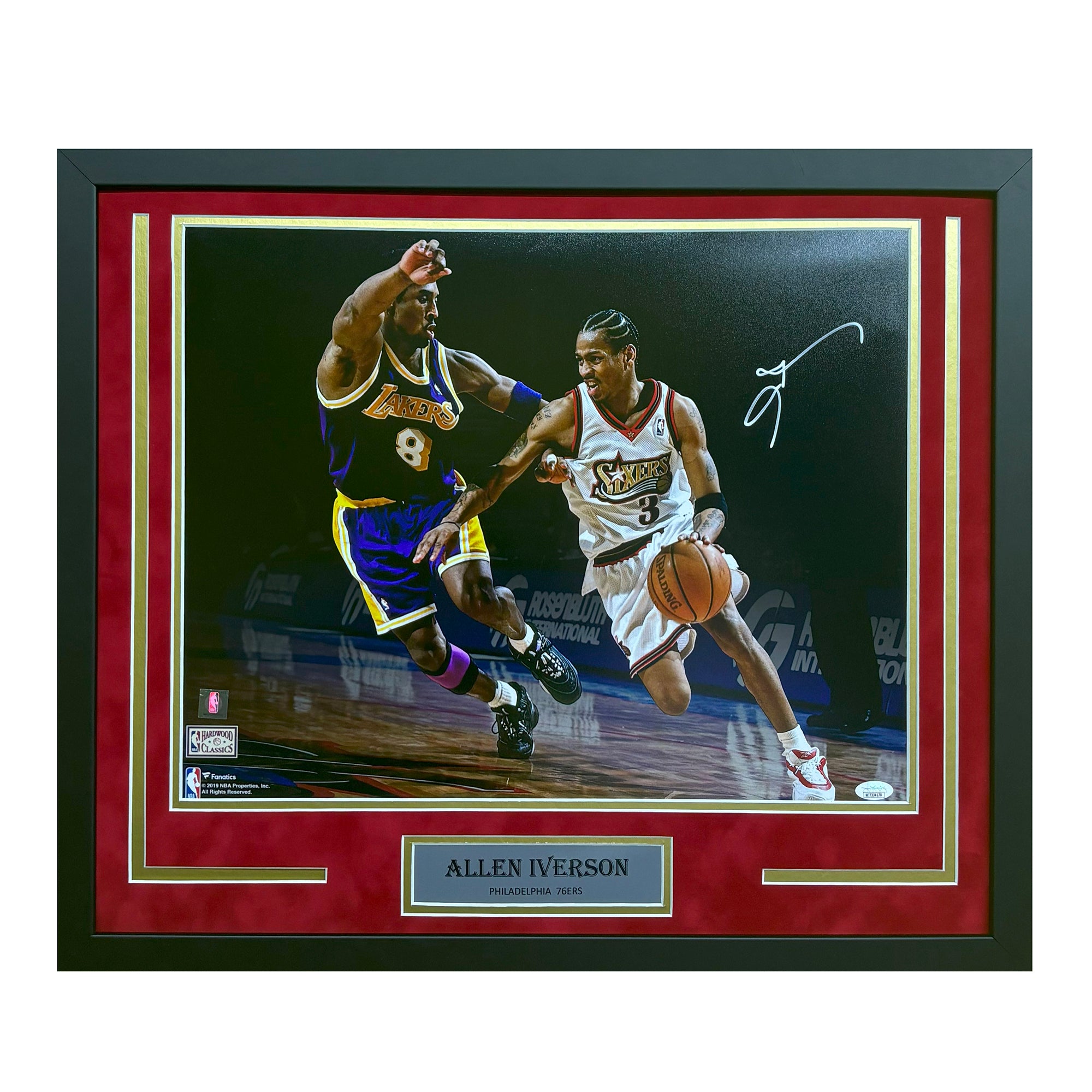 Authentic Allen Iverson Autographed Philadelphia 76ers 16x20 Framed Photo with JSA Certificate - Perfect for NBA Memorabilia Collectors & Sports Fans