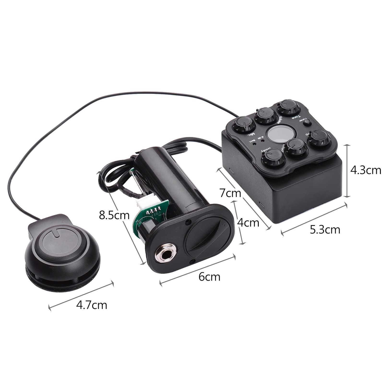 Acoustic Guitar Pickup & Preamp System with LED Screen - High-Quality Resonance Pickups for Enhanced Sound | Perfect for Live Performances & Studio Recording