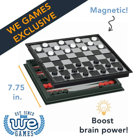 3-in-1 Magnetic Chess Set - Portable Travel Board Game for Kids & Adults - Perfect for Camping, Road Trips & Family Game Nights