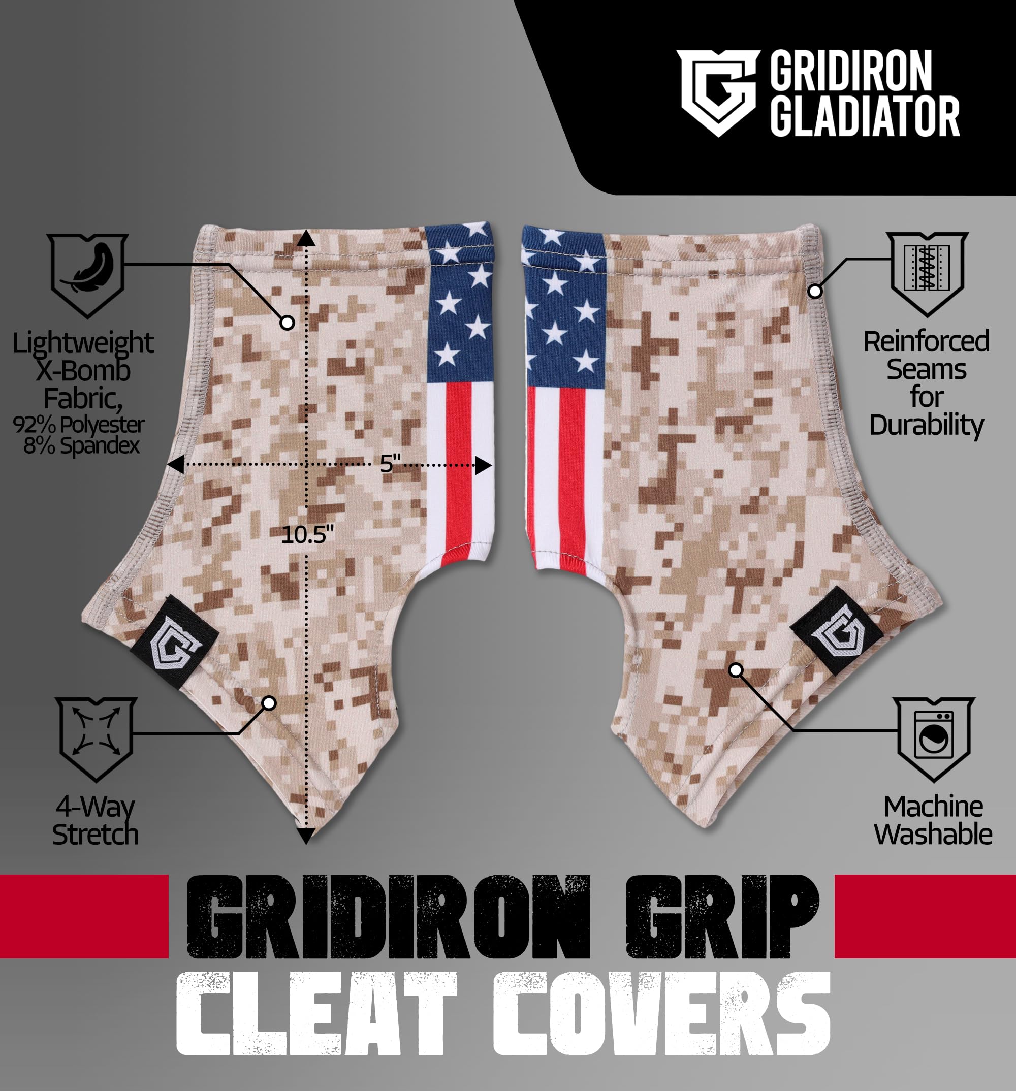 Football Cleat Covers & Spats - Non-Slip Soccer Cleat Socks for Baseball, Softball & Football Players - Perfect for Wet Fields & Turf Games