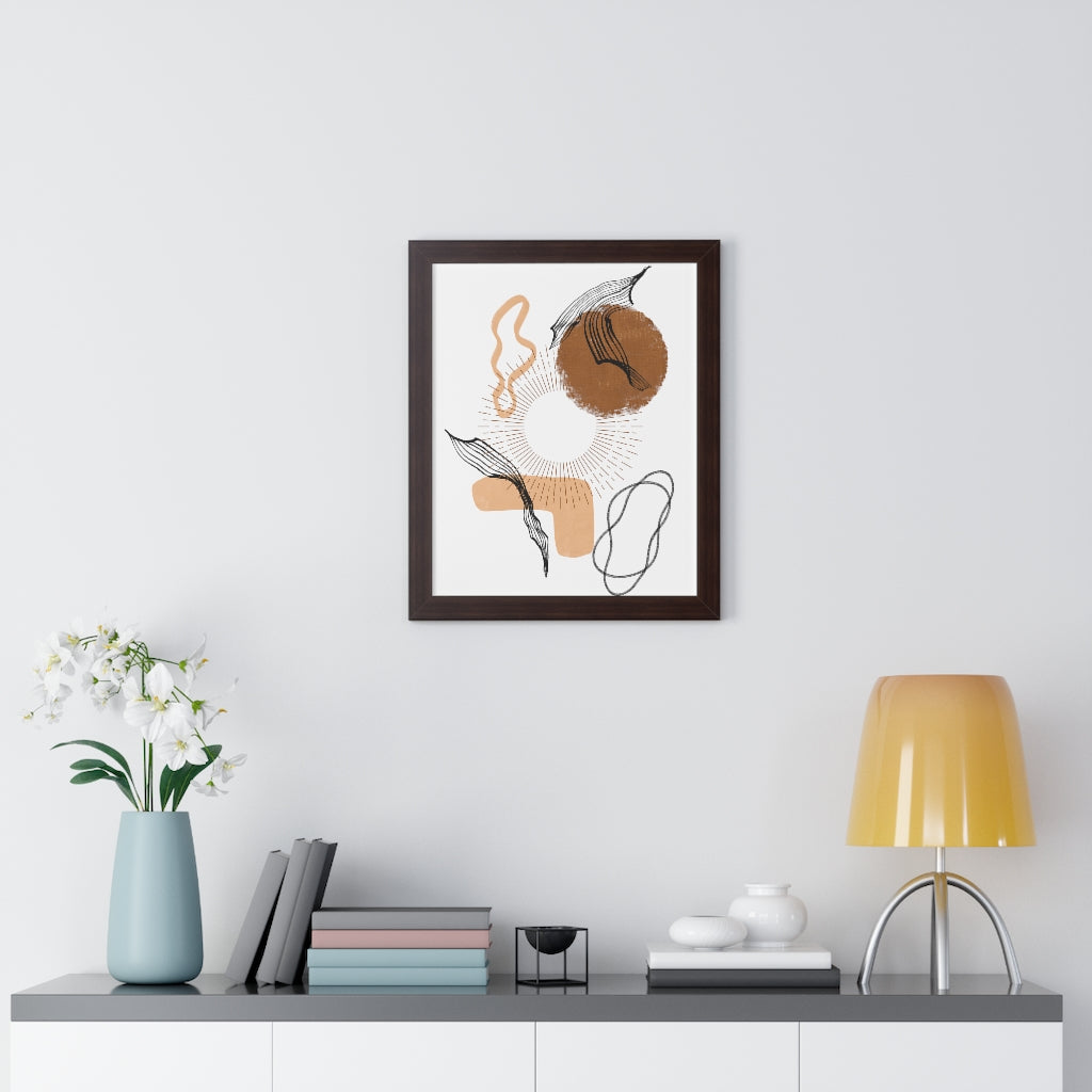 Modern Abstract Framed Vertical Wall Art Poster - Home & Office Decor for Living Room, Bedroom, Study