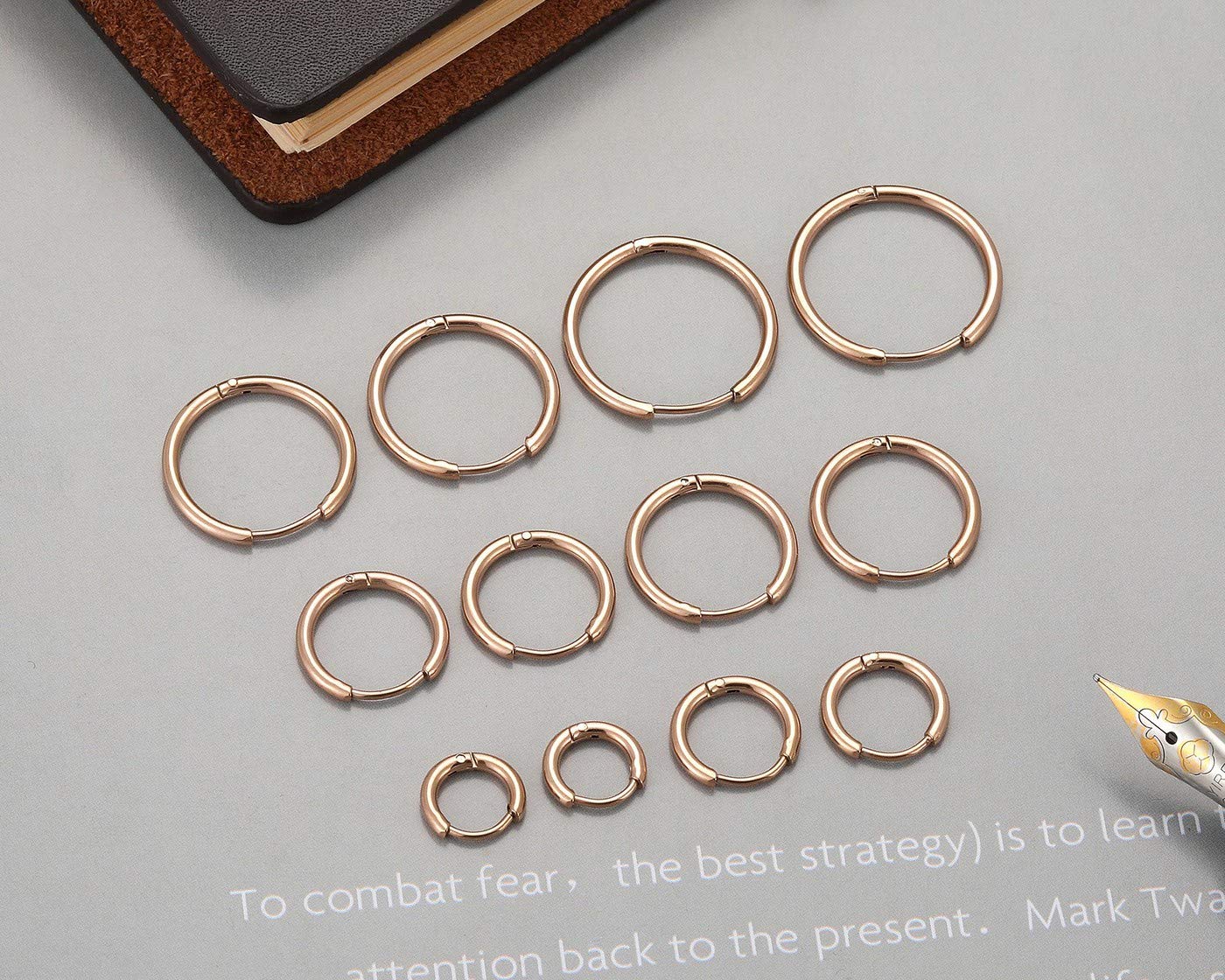 6 Pairs Stainless Steel Huggie Hoop Earrings 6-16mm - Hypoallergenic Cartilage & Helix Earrings for Men & Women - Sleek Hinged Sleepers for Everyday Wear, Work & Date Night
