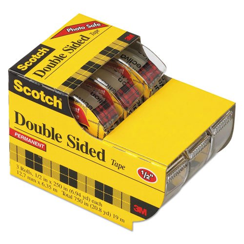 6 Pack Double-Sided Office Tape with Hand Dispenser - 1/2